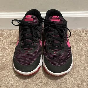 Nike black and pink sneakers size 8